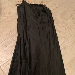 NEW Hugo Buscati Silk Lined Black Dress StrapGold